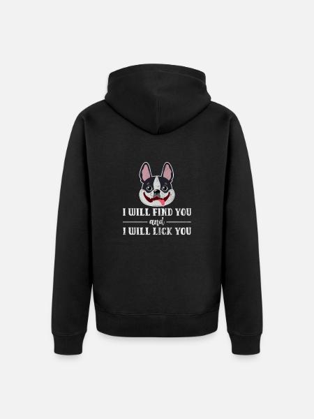 Boston Terrier - Unisex Premium Bio Zip Hoodie - Schwarz