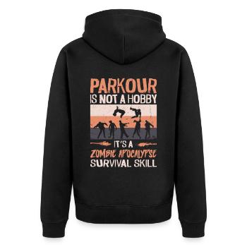 Parkour Free Running Traceur - Veste à capuche bio Premium Unisexe - noir - Dos - Nico (187cm)