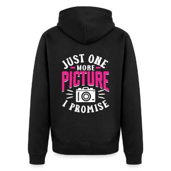 Nur Noch Ein Foto Versprochen Fotografie Mama - Unisex Premium Bio Zip Hoodie - Schwarz - Hinten - Nico (187cm)