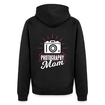 Fotografin Mama Kamera Fotografie Mutter - Unisex Premium Bio Zip Hoodie - Schwarz - Hinten - Nico (187cm)