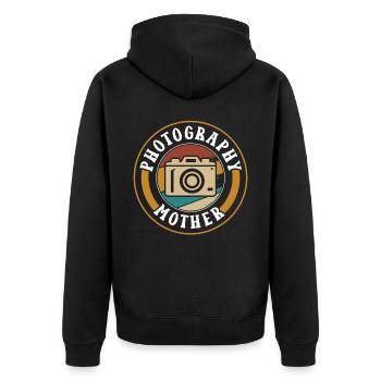 Photographer Mother Photography Camera Mom - Unisex Premium Organic Zip Hoodie - black - Back - Nico (187cm)