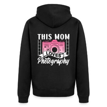 This Mom Loves Photography Mom Photographer - Unisex Premium Organic Zip Hoodie - black - Back - Nico (187cm)