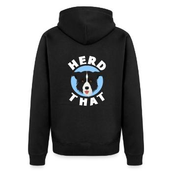 Border Collie - Unisex Premium Organic Zip Hoodie - black - Back - Nico (187cm)