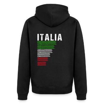 Italia Fußball Trikot Italien Geschenk Soccer - Unisex Premium Bio Zip Hoodie - Schwarz - Hinten - Nico (187cm)