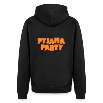Pyjama Party Feiern tanzen Musik Freunde - Unisex Premium Bio Zip Hoodie - Schwarz - Hinten - Nico (187cm)