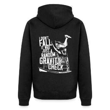 Parkour Free Running Traceur I - Unisex Premium Bio Zip Hoodie - Schwarz - Hinten - Nico (187cm)