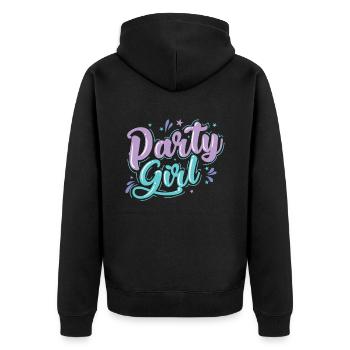 Party Girl Celebrations Dance Music Friends - Unisex Premium Organic Zip Hoodie - black - Back - Nico (187cm)