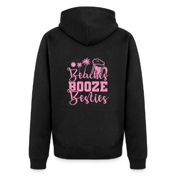 Beaches Booze Besties Celebrate Dancing Music - Unisex Premium Organic Zip Hoodie - black - Back - Nico (187cm)