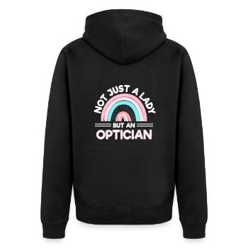 Augenarzt Optometrist - Unisex Premium Bio Zip Hoodie - Schwarz - Hinten - Nico (187cm)
