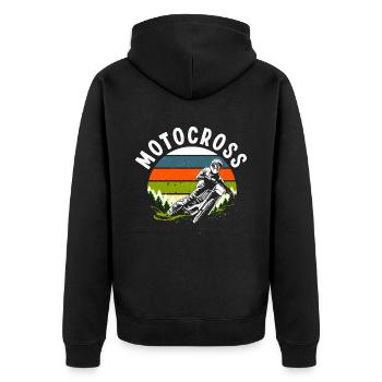 Motocross rétro - Veste à capuche bio Premium Unisexe - noir - Dos - Nico (187cm)
