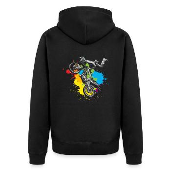 Motocross - Veste à capuche bio Premium Unisexe - noir - Dos - Nico (187cm)