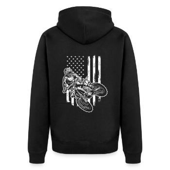 Motocross USA American Flag Racing - Veste à capuche bio Premium Unisexe - noir - Dos - Nico (187cm)