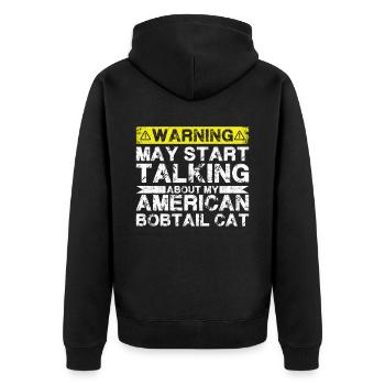 En parlant de Bobtail Cat américain - Veste à capuche bio Premium Unisexe - noir - Dos - Nico (187cm)