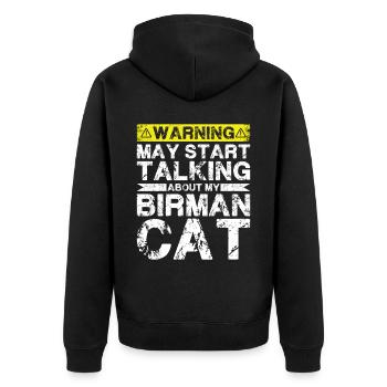 En parlant de chat birman - Veste à capuche bio Premium Unisexe - noir - Dos - Nico (187cm)