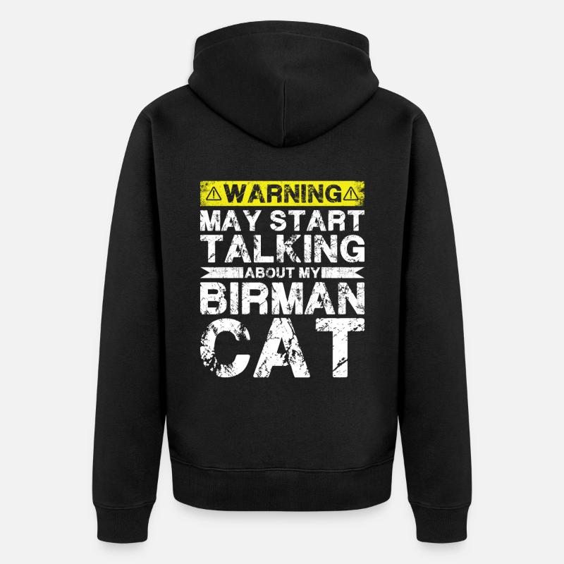 Apropos Birma-Katze - Unisex Premium Bio Zip Hoodie - Schwarz
