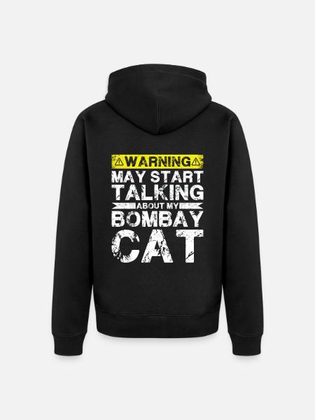 Apropos Bombay Cat - Unisex Premium Bio Zip Hoodie - Schwarz