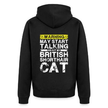 Über Abessinische Katze Sprechen - Unisex Premium Bio Zip Hoodie - Schwarz - Hinten - Nico (187cm)