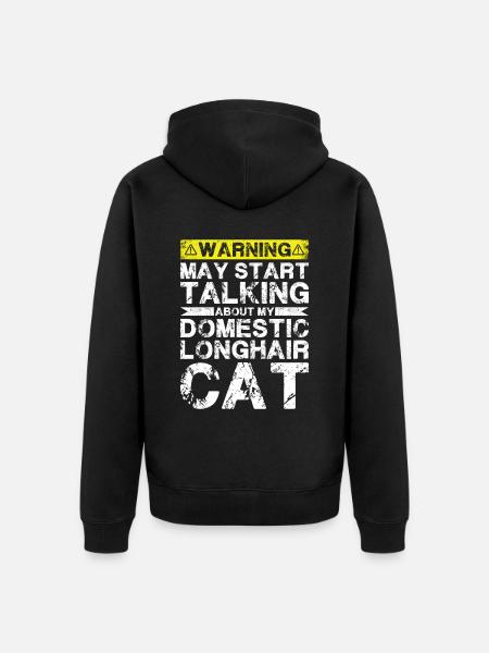 Speaking of long-haired domestic cats - Unisex Premium Organic Zip Hoodie - black