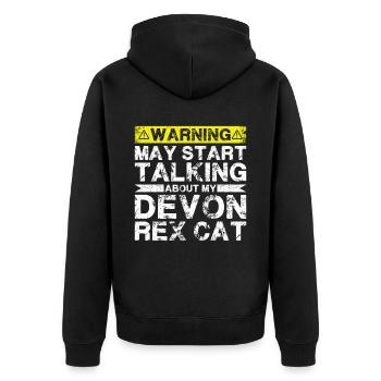 En parlant de Devon Rex Cat - Veste à capuche bio Premium Unisexe - noir - Dos - Nico (187cm)