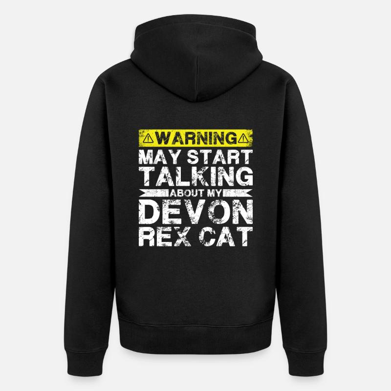 Apropos Devon Rex Cat - Unisex Premium Bio Zip Hoodie - Schwarz