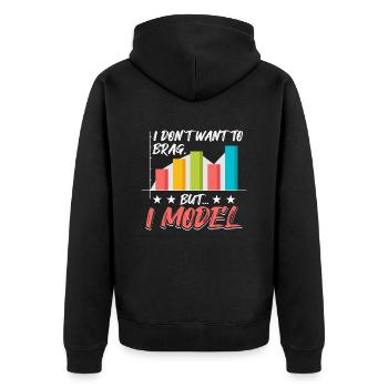Daten Bigdata Datenanalyse - Unisex Premium Bio Zip Hoodie - Schwarz - Hinten - Nico (187cm)