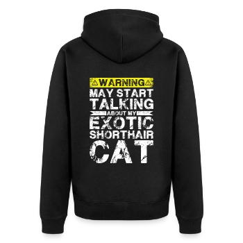 En parlant de chat exotique à poil court - Veste à capuche bio Premium Unisexe - noir - Dos - Nico (187cm)
