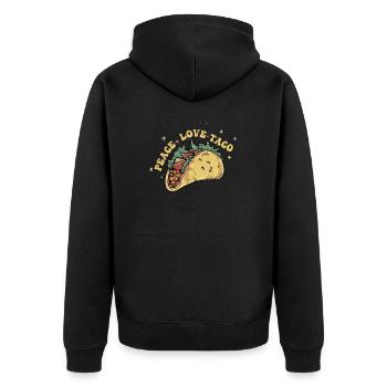 Taco Mexikanische Essen Mexico Tortilla Burrito - Unisex Premium Bio Zip Hoodie - Schwarz - Hinten - Nico (187cm)