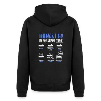 In my spare time sports canoe lovers - Unisex Premium Organic Zip Hoodie - black - Back - Nico (187cm)
