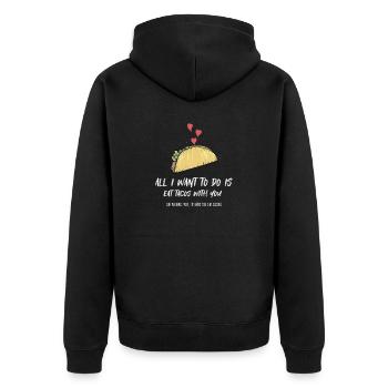 Taco Mexikanische Essen Mexico Tortilla Burrito - Unisex Premium Bio Zip Hoodie - Schwarz - Hinten - Nico (187cm)