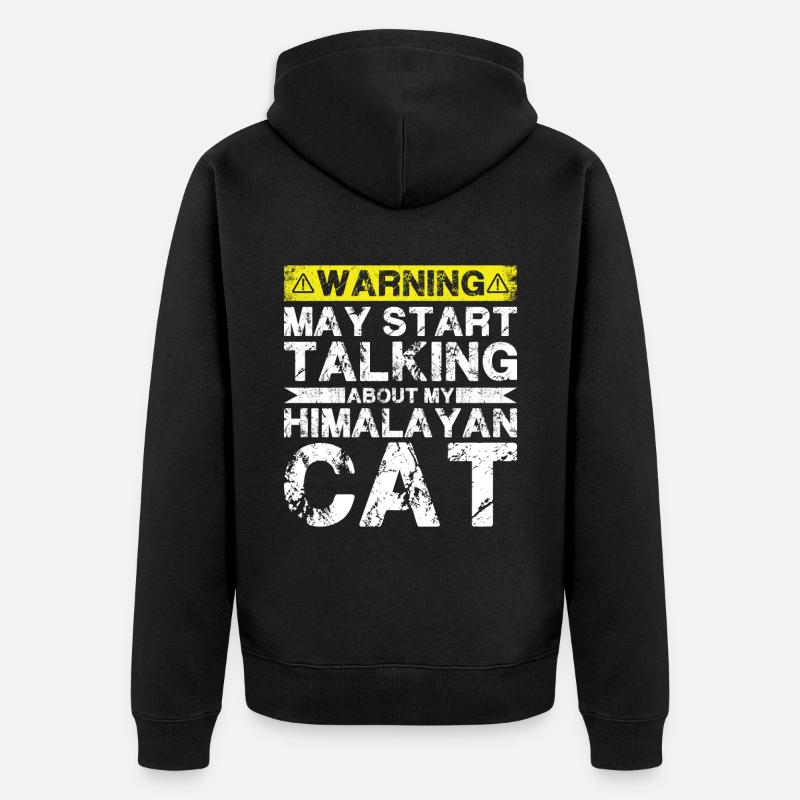 Apropos Himalaya-Katze - Unisex Premium Bio Zip Hoodie - Schwarz