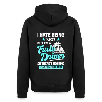 Operator Rail Trainspotting Drivers - Unisex Premium Organic Zip Hoodie - black - Back - Nico (187cm)