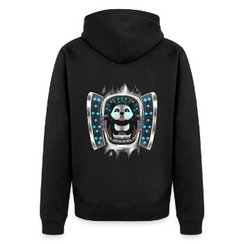 Panda Inside Costume Panda Takes Over Control - Unisex Premium Organic Zip Hoodie - black - Back - Nico (187cm)