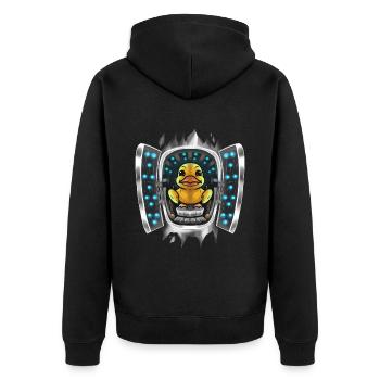 Duck Inside Costume Duck Takes Over Control - Unisex Premium Organic Zip Hoodie - black - Back - Nico (187cm)