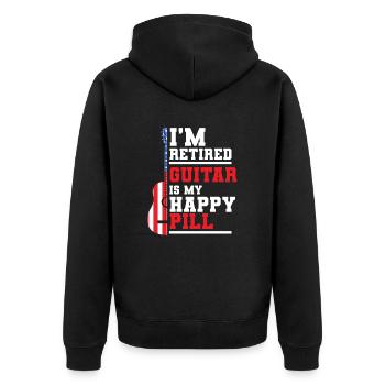 US Patriotisch Gitarre im Ruhestand Großvater - Unisex Premium Bio Zip Hoodie - Schwarz - Hinten - Nico (187cm)