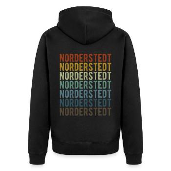 Norderstedt City Retro Vintage - Veste à capuche bio Premium Unisexe - noir - Dos - Nico (187cm)