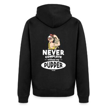 Femme chien cool dire chien maman - Veste à capuche bio Premium Unisexe - noir - Dos - Nico (187cm)