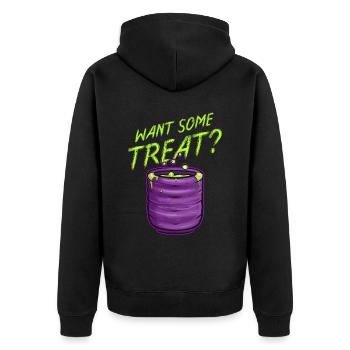 Want Some Treat Pot Of Green Witch Tea Slime - Unisex Premium Organic Zip Hoodie - black - Back - Nico (187cm)