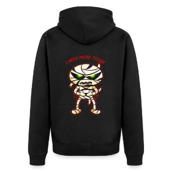 I Need More Tissue Cute Kawaii Chibi Mummy - Unisex Premium Organic Zip Hoodie - black - Back - Nico (187cm)