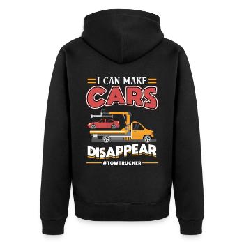 I can make cars disappear - Unisex Premium Organic Zip Hoodie - black - Back - Nico (187cm)