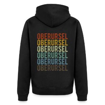 Oberursel City Retro Vintage - Unisex Premium Organic Zip Hoodie - black - Back - Nico (187cm)