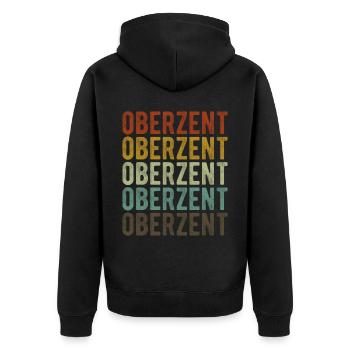 Oberzent Stadt Retro Vintage - Veste à capuche bio Premium Unisexe - noir - Dos - Nico (187cm)