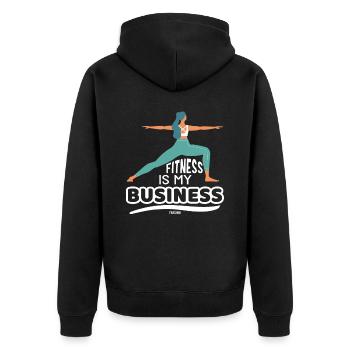 Yoga Fitness Trainer Mrs. Mother - Unisex Premium Organic Zip Hoodie - black - Back - Nico (187cm)