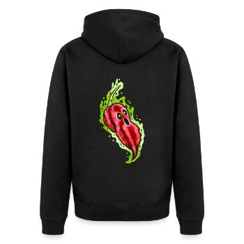 Effrayant Hot Ghost Pepper avec visage Halloween - Veste à capuche bio Premium Unisexe - noir - Dos - Nico (187cm)