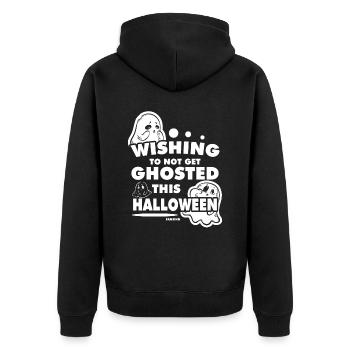 Halloween Kids Fantôme - Veste à capuche bio Premium Unisexe - noir - Dos - Nico (187cm)