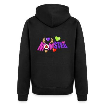 Momster One Eyed with Horns Moms Motif For - Unisex Premium Organic Zip Hoodie - black - Back - Nico (187cm)