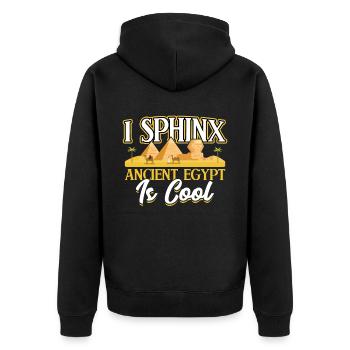 I Sphinx Altes Ägypten Ist Cool - Ägyptologe - Unisex Premium Bio Zip Hoodie - Schwarz - Hinten - Nico (187cm)