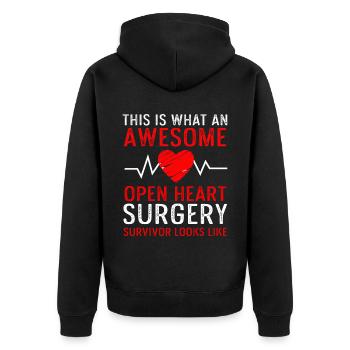 Cadeau de chirurgie à cœur ouvert - Veste à capuche bio Premium Unisexe - noir - Dos - Nico (187cm)