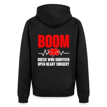 Cadeau de chirurgie à cœur ouvert - Veste à capuche bio Premium Unisexe - noir - Dos - Nico (187cm)