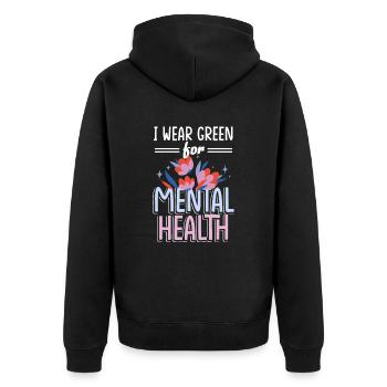 pour la sensibilisation à la stigmatisation liée à la santé mentale P - Veste à capuche bio Premium Unisexe - noir - Dos - Nico (187cm)