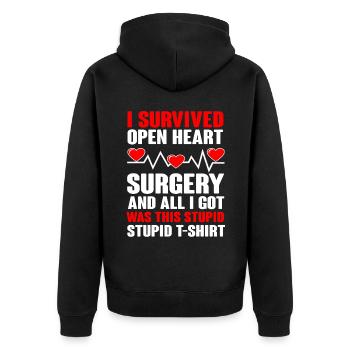 Cadeau de chirurgie à cœur ouvert - Veste à capuche bio Premium Unisexe - noir - Dos - Nico (187cm)